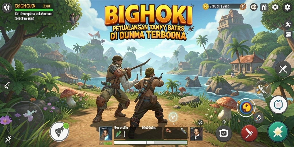 Gambar menunjukkan gameplay dinamis di dunia terbuka BIGHOKI.