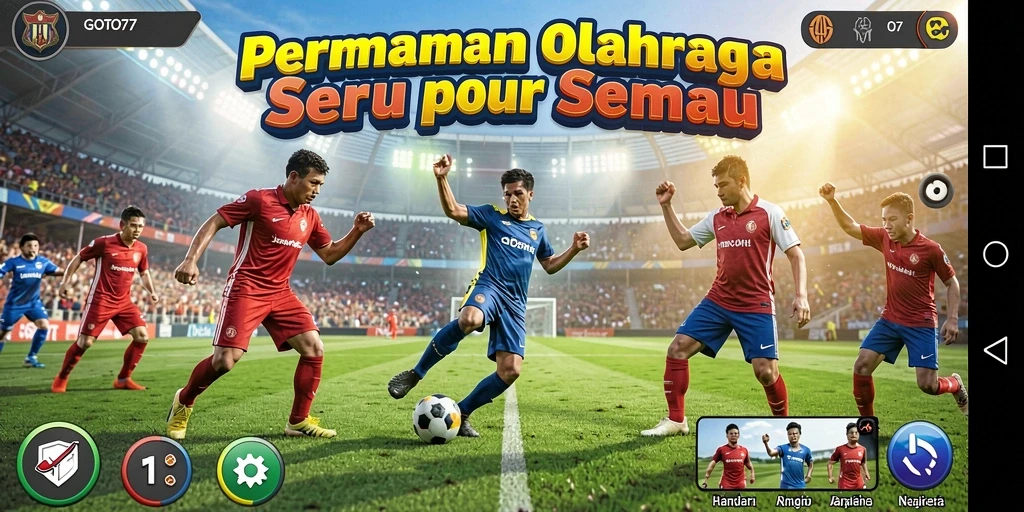 Screenshot gameplay GOTO77 dengan aksi olahraga yang mendebarkan.