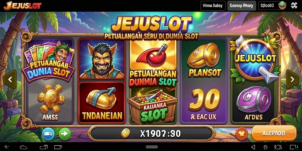Tampilan gameplay JEJUSLOT yang penuh petualangan dan tantangan.