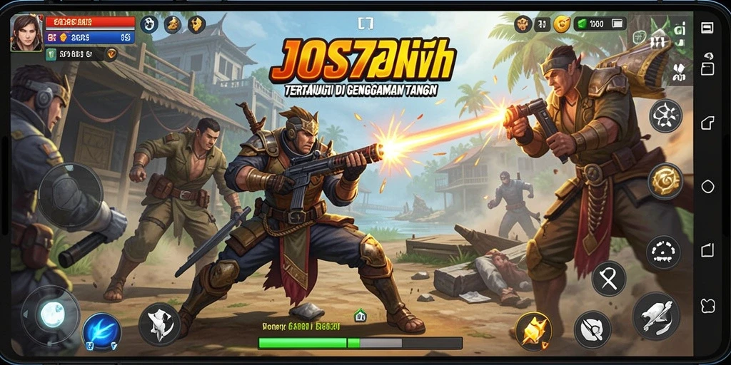 Screenshot gameplay <strong>JOS77</strong> menampilkan aksi pertarungan yang mendebarkan.