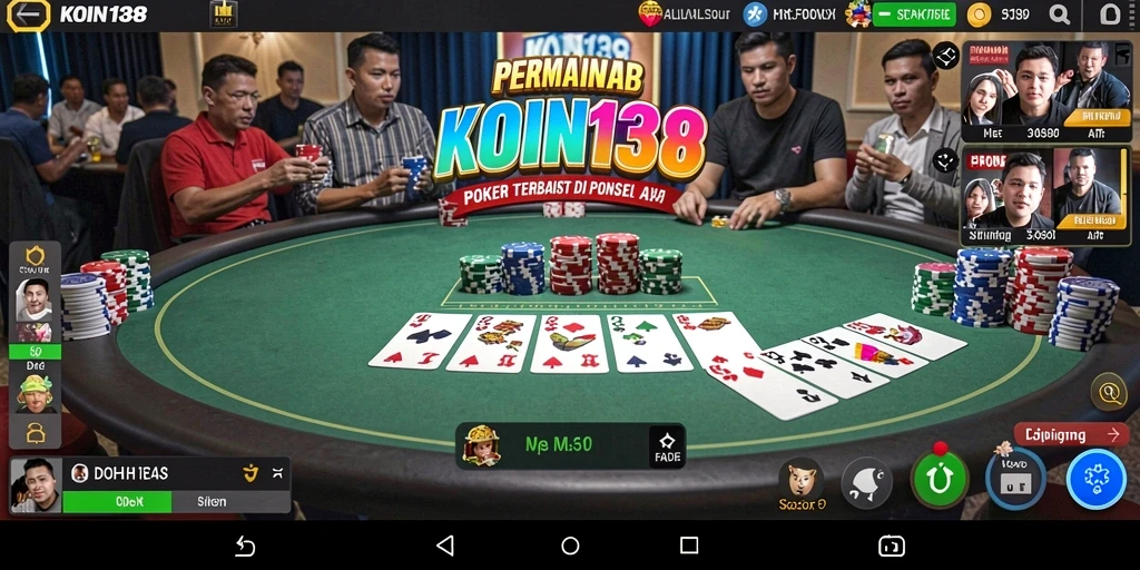 Screenshot gameplay KOIN138 menampilkan keseruan permainan Poker.