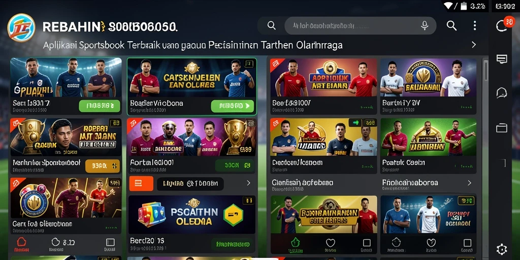 Tampilan gameplay REBAHIN yang menarik dan interaktif dalam Sportsbook.