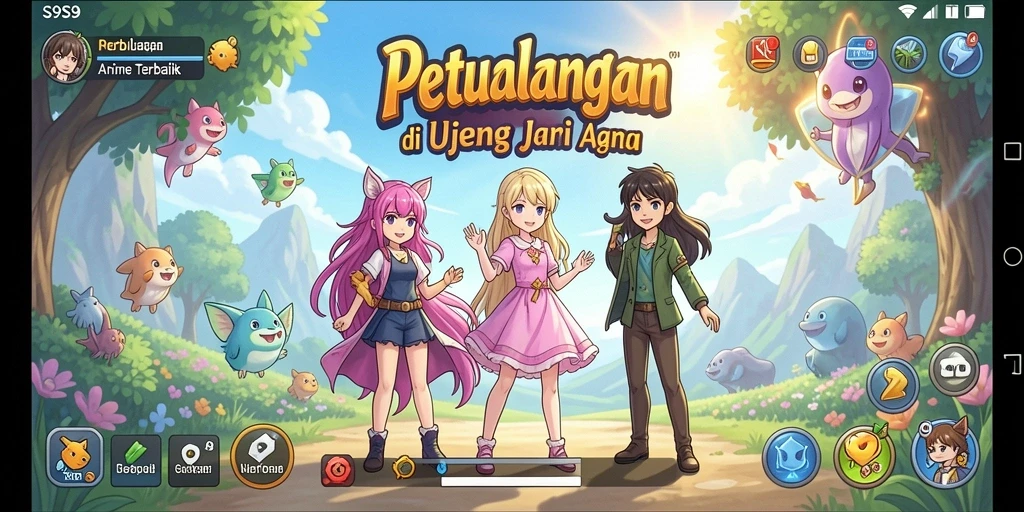 Tampilan gameplay seru penuh aksi dalam S9S9 dengan karakter Anime.