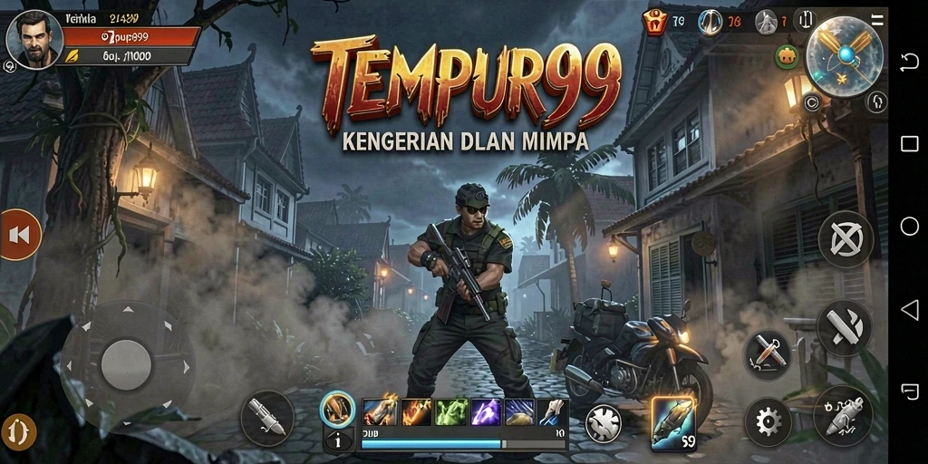 Screenshot menampilkan suasana mencekam dalam TEMPUR99.