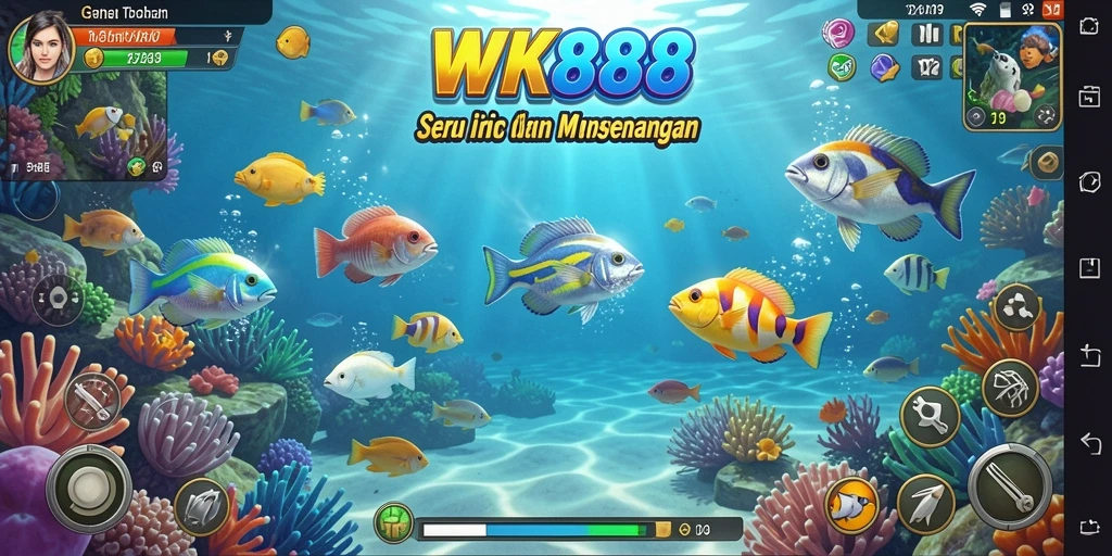Screenshot gameplay Tembak Ikan yang menegangkan dan penuh warna.
