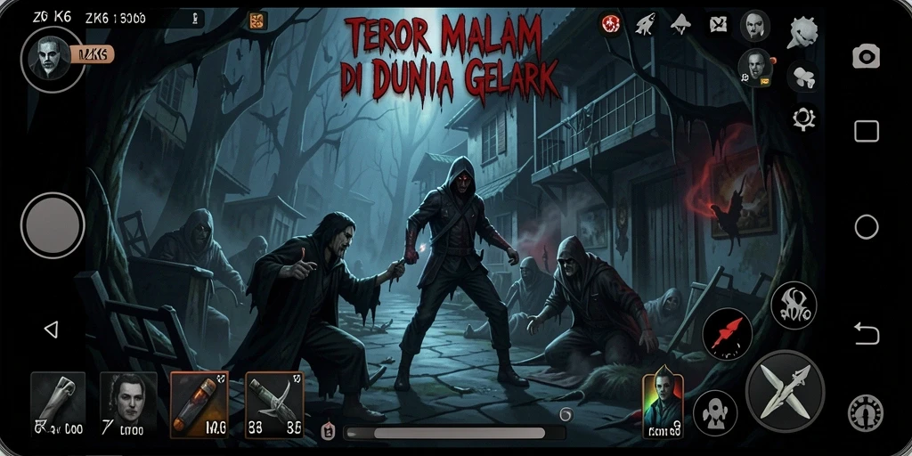 Screenshot menampilkan karakter dalam suasana mencekam di game Horror.