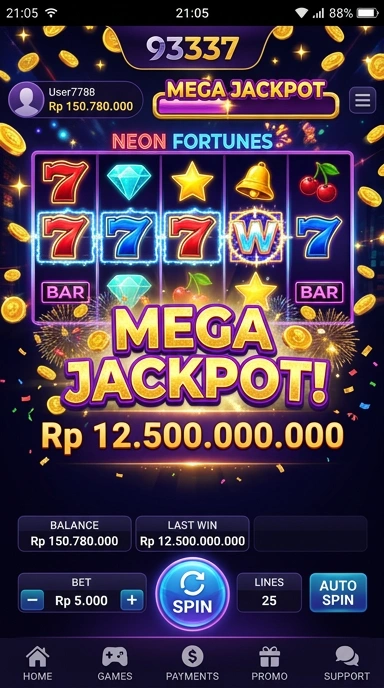 Screenshot aplikasi 93337 saat pengguna menjelajahi berbagai kategori.